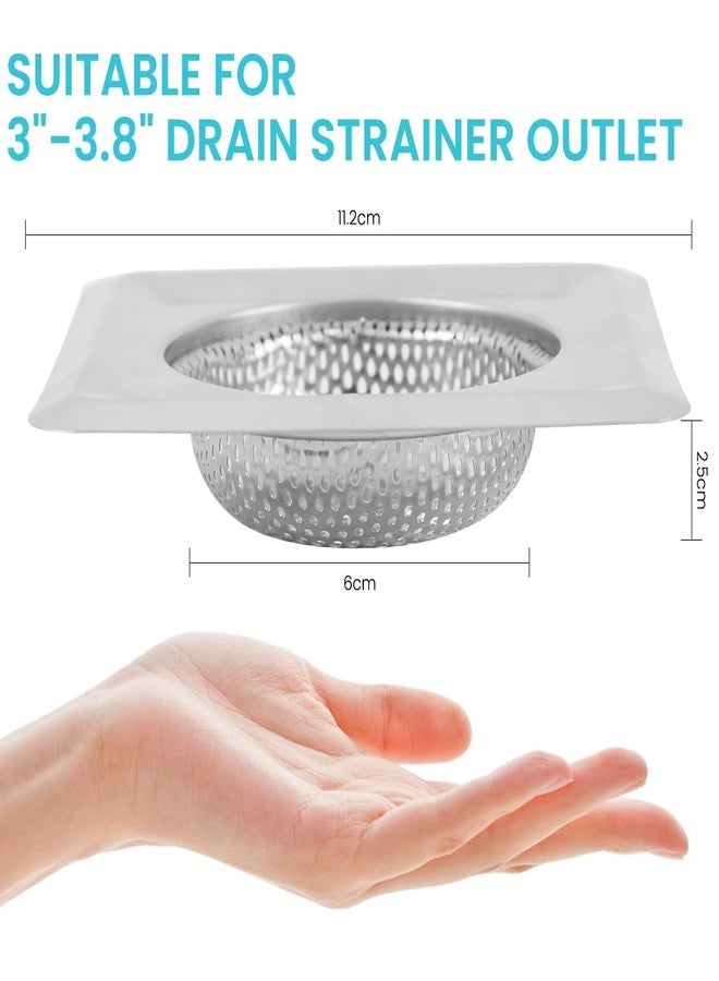 Metwin Stainless Steel Square Sink Strainer, Anti Clogging, Waste Coupling Food Blockage Filter Vegetable Hair Catcher Drainer Jali, 11.5cm for Home Office Hotel (2) - Image 2